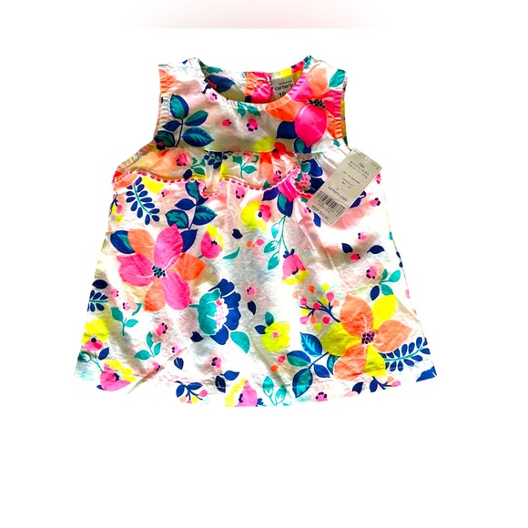 Carter's Other - Carters Baby Girl Sleeveless Floral Top Size 18 months 100% Cotton  NEW W/ TAGS